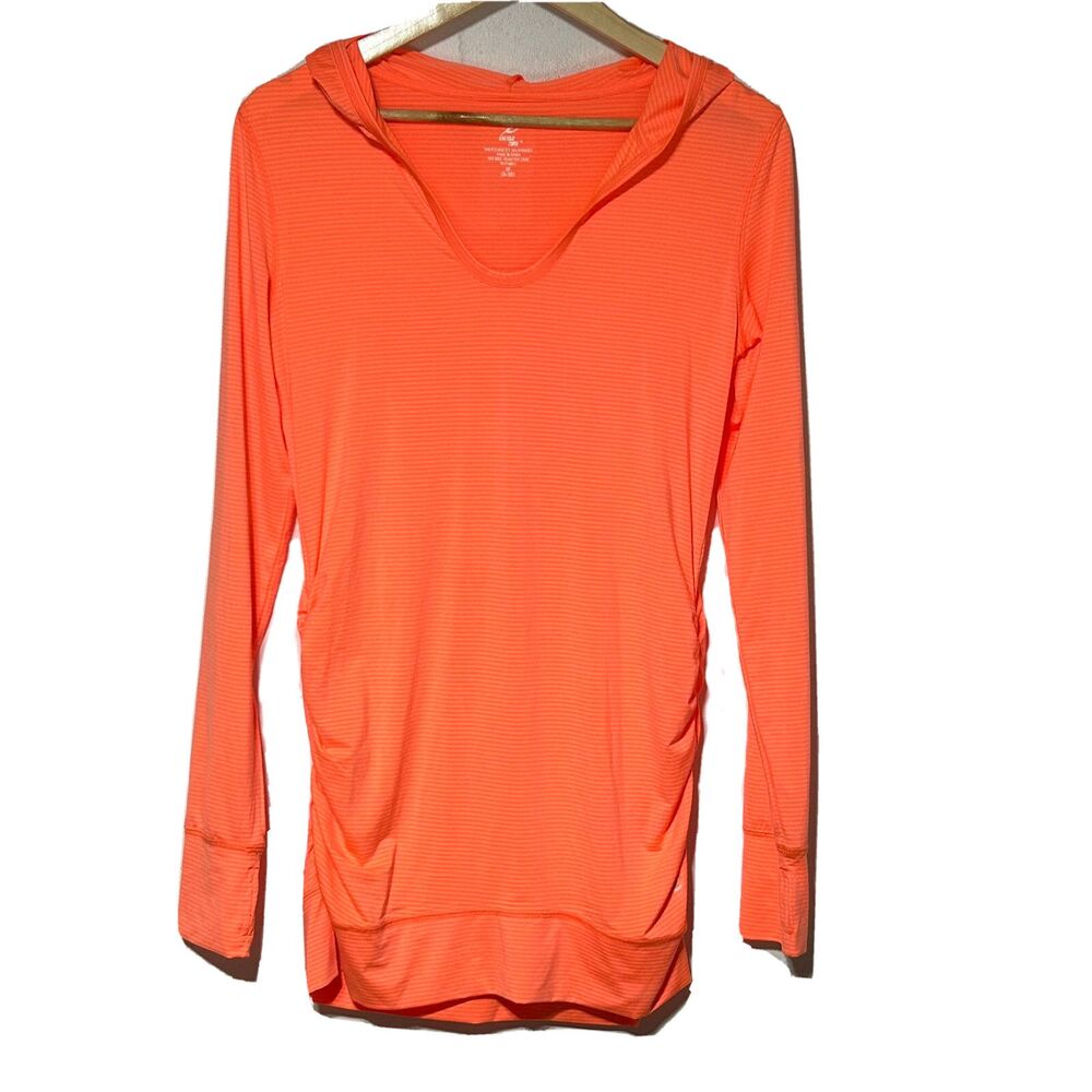 Energy Zone Women’s Athletic Hoodie Bright Orange Medium Long Sleeve Workout